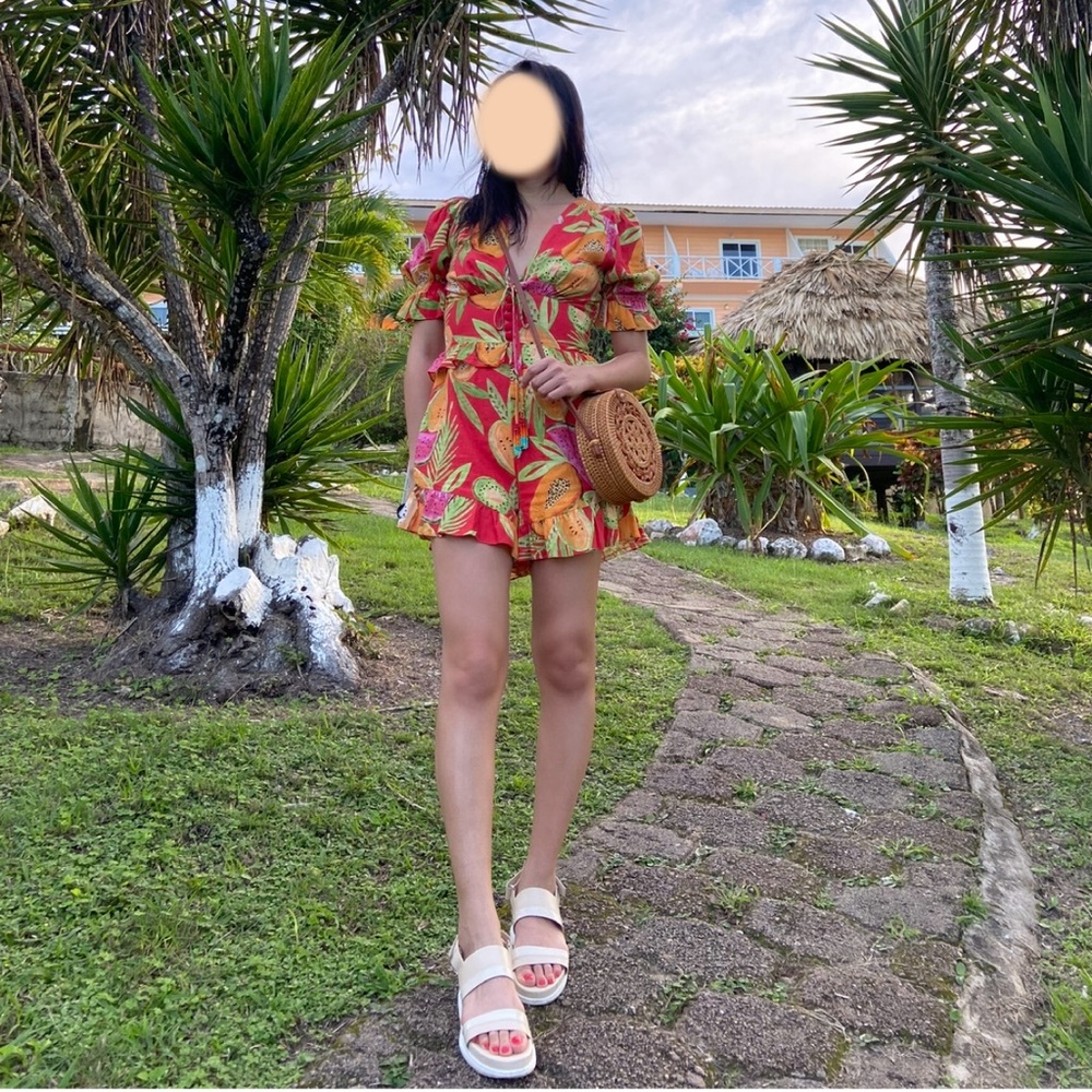 FARM Rio Papaya romper playsuit